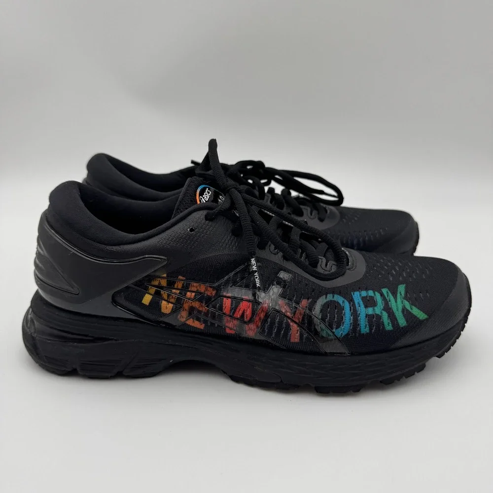 Asics Gel Kayano 25 NYC New York City Black Multi Running Shoes 1012A035 W 9.5